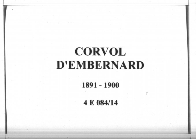 Corvol-d'Embernard : actes d'état civil.