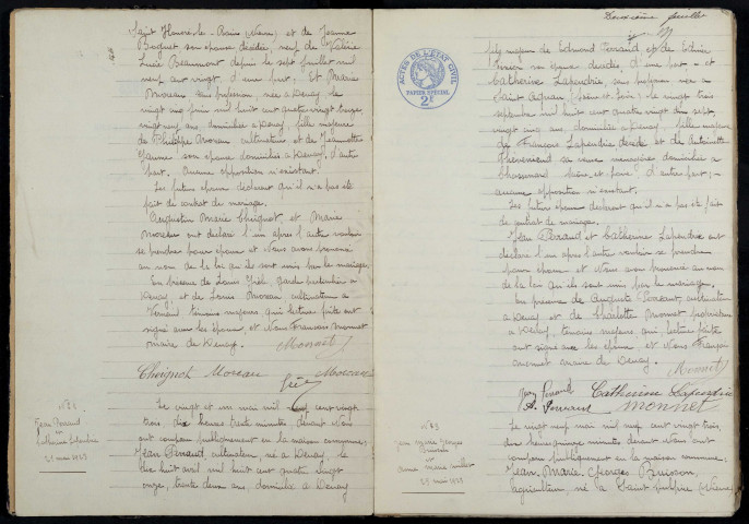 Devay : actes d'état civil.