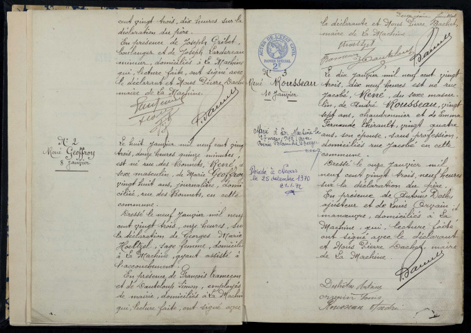 La Machine : actes d'état civil (naissances).