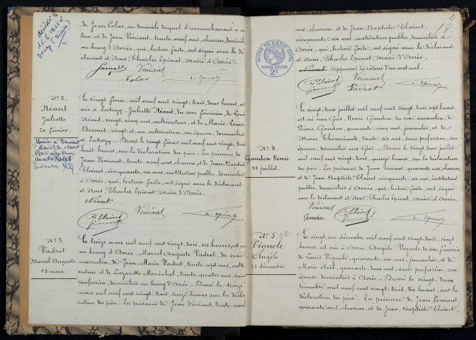 Avrée : actes d'état civil.