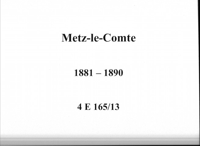 Metz-le-Comte : actes d'état civil.