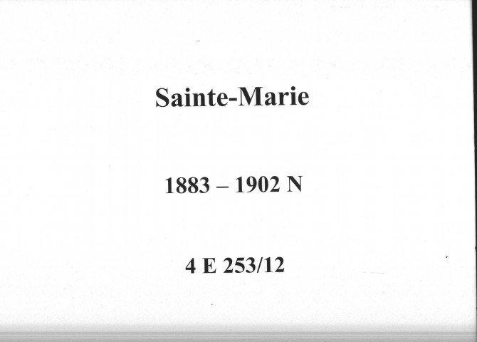Sainte-Marie : actes d'état civil (naissances).