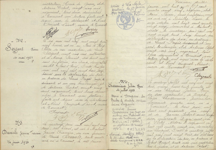 Ternant : actes d'état civil.