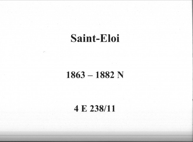 Saint-Eloi : actes d'état civil.