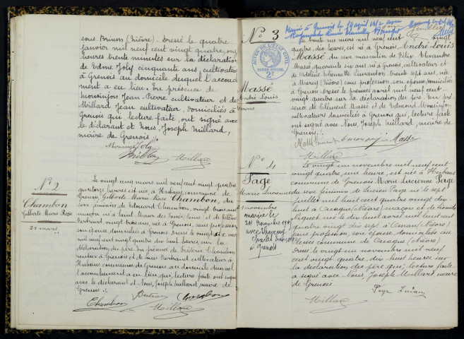 Grenois : actes d'état civil.