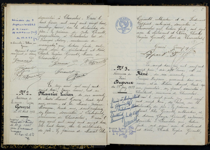 Chevroches : actes d'état civil.