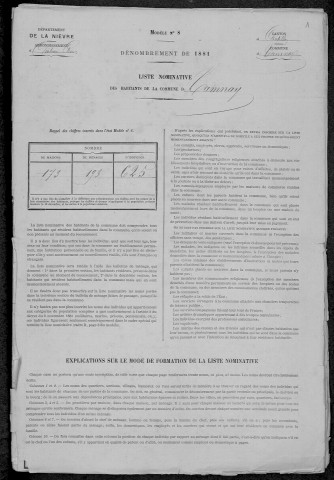 Tamnay-en-Bazois : recensement de 1881