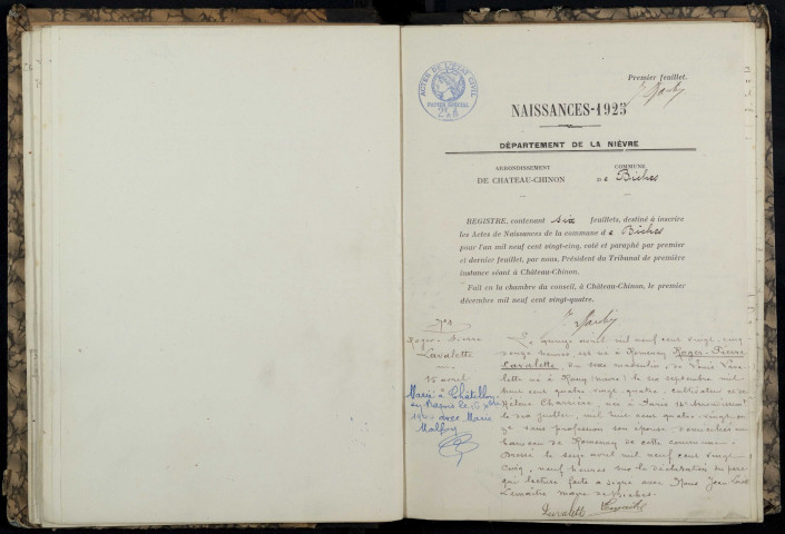 Biches : actes d'état civil.