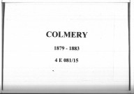 Colmery : actes d'état civil.