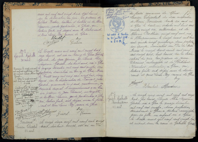 Glux-en-Glenne : actes d'état civil.