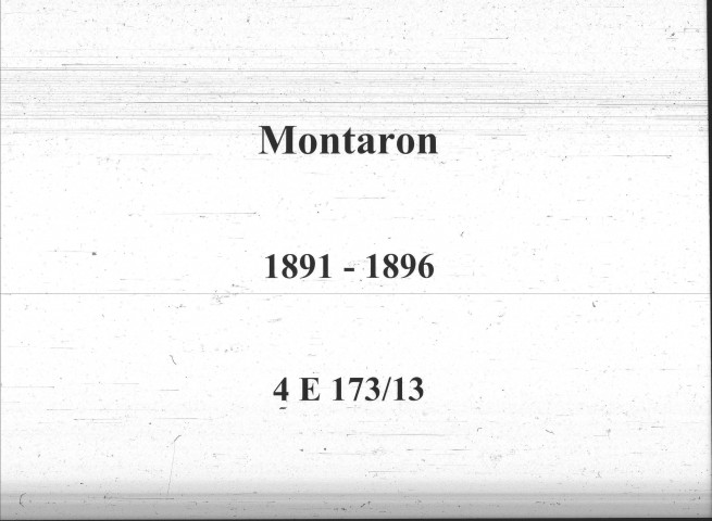 Montaron : actes d'état civil.