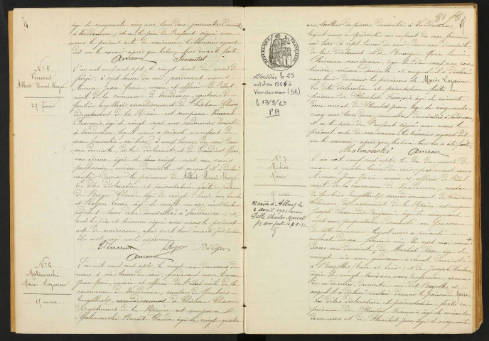 Vandenesse : actes d'état civil.