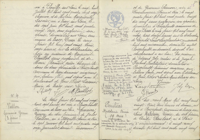 Tracy-sur-Loire : actes d'état civil.