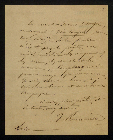 ROUMANILLE (Joseph), écrivain en Avignon (1818-1891) : 2 lettres.