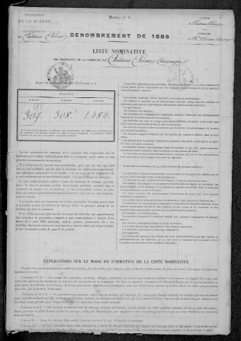 Château-Chinon Campagne : recensement de 1886