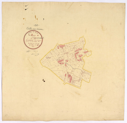 La Celle-sur-Nièvre, cadastre ancien : plan parcellaire de la section C dite de Gagy, feuille 3, développement