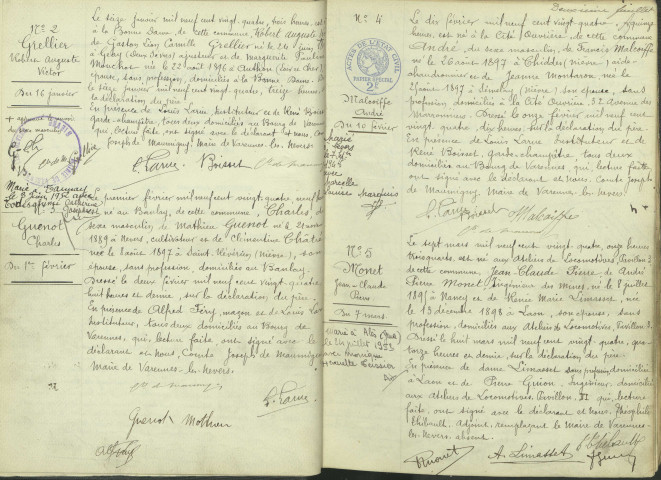 Varennes-lès-Nevers : actes d'état civil (naissances).