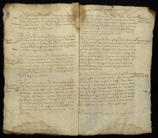 Ville-Langy, lieu-dit Chouix : terrier incomplet (1595) avec table nominative (1772).