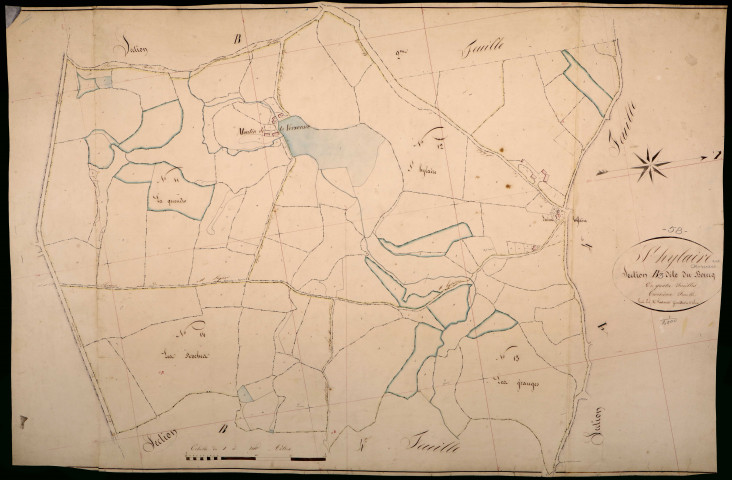 Saint-Hilaire-en-Morvan, cadastre ancien : plan parcellaire de la section B dite du Bourg, feuille 3