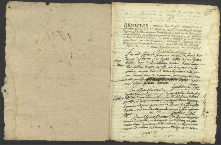 Oisy : registres paroissiaux.