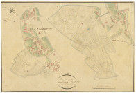 Metz-le-Comte, cadastre ancien : plan parcellaire de la section B dite du Bourg, feuille 1 et de la section C dite de Champagne, feuille 1, développement