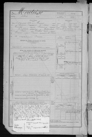Bureau de Cosne, classe 1895 : fiches matricules n° 1003 à 1504