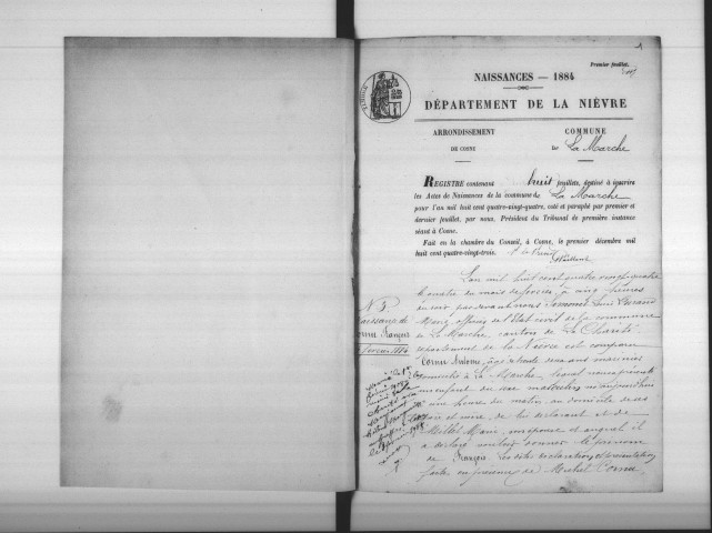 La Marche : actes d'état civil.