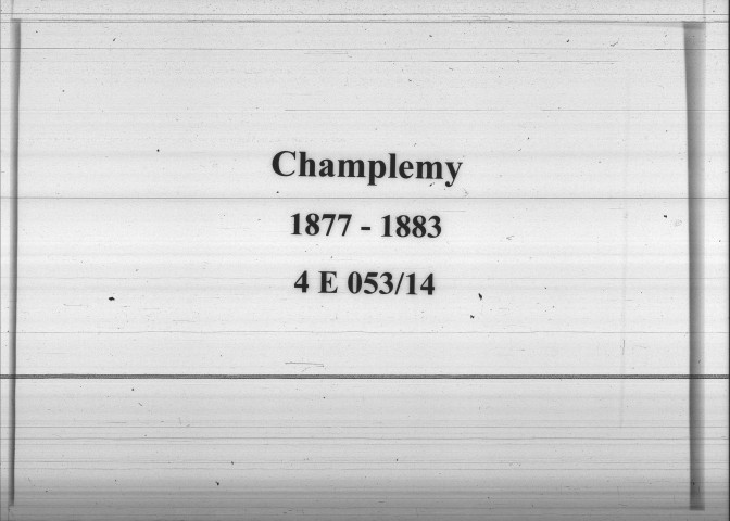 Champlemy : actes d'état civil.