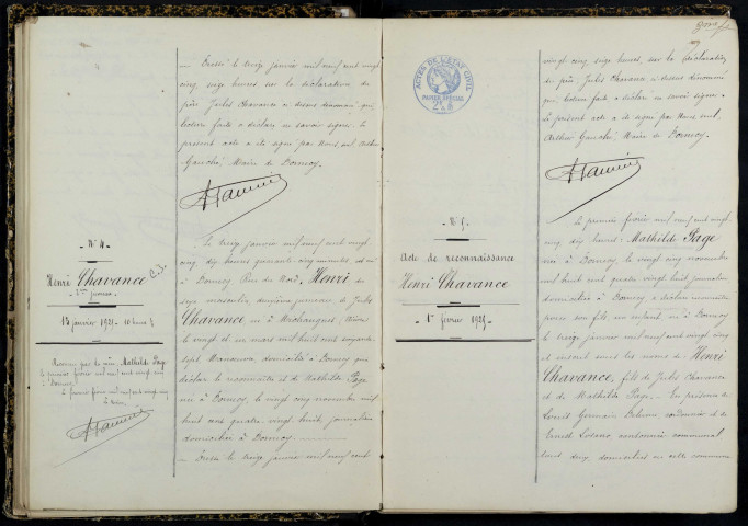 Dornecy : actes d'état civil.