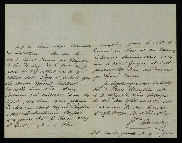 ANCELOT (Virginie), écrivain (1792-1875) : 3 lettres.