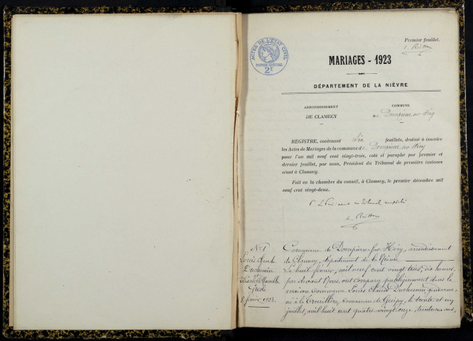 Dompierre-sur-Héry : actes d'état civil.