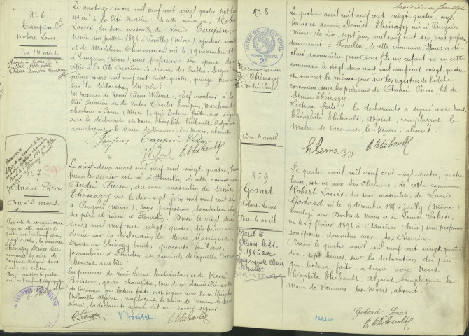 Varennes-lès-Nevers : actes d'état civil (naissances).