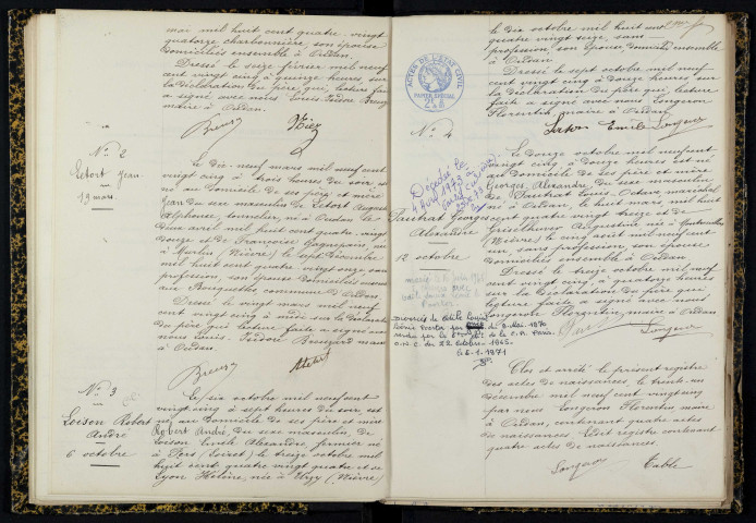 Oudan : actes d'état civil.