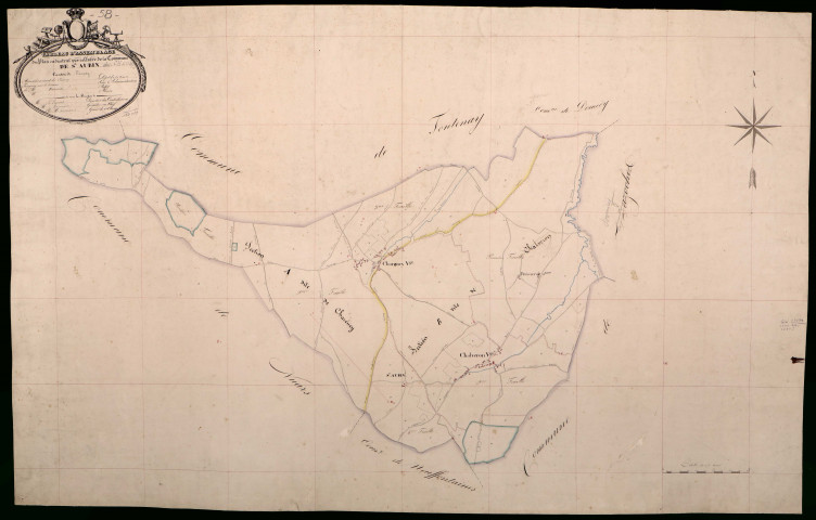 Saint-Aubin-des-Chaumes, cadastre ancien : tableau d'assemblage