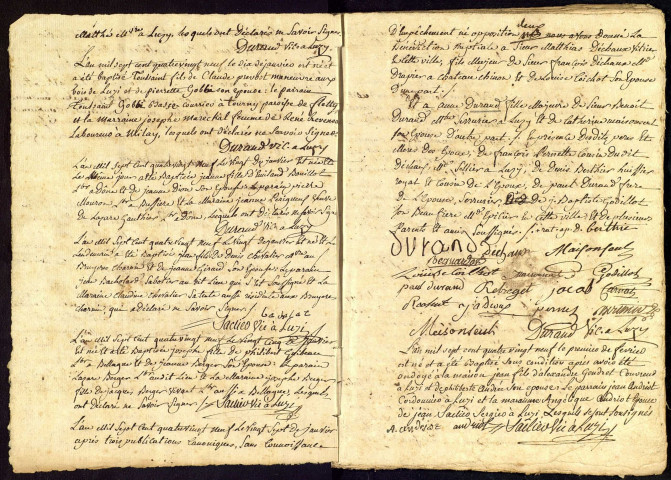 Luzy : registres paroissiaux.