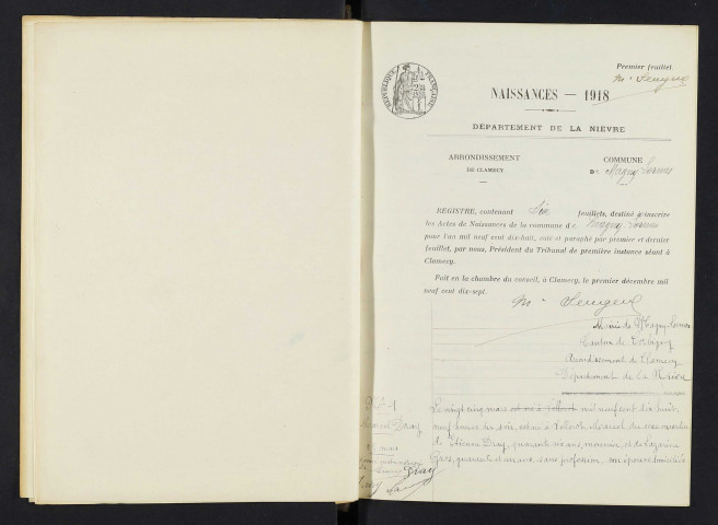 Magny-Lormes : actes d'état civil.