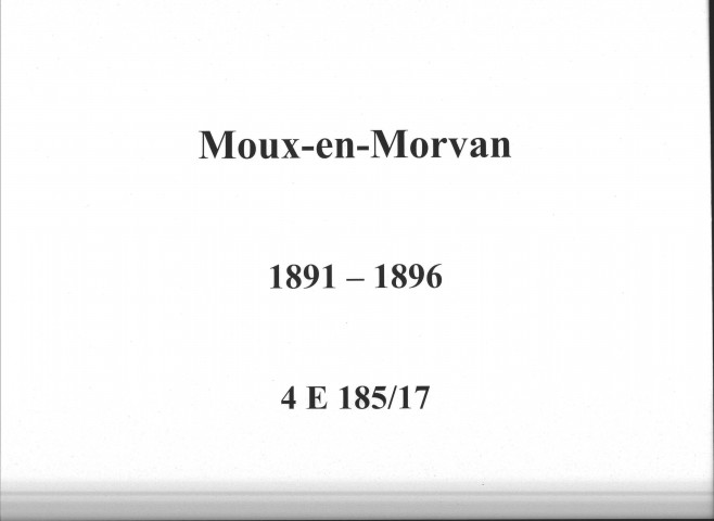 Moux-en-Morvan : actes d'état civil.