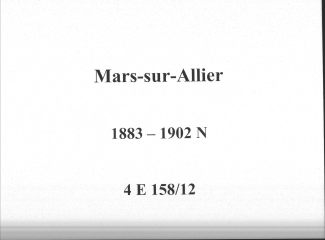 Mars-sur-Allier : actes d'état civil (naissances).