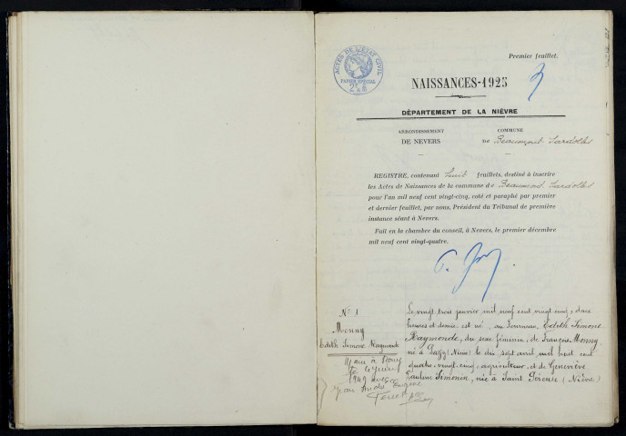 Beaumont-Sardolles : actes d'état civil.