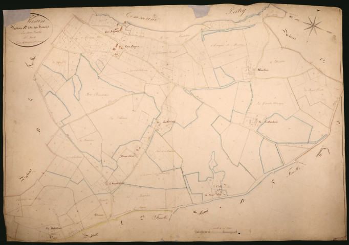 Saint-Vérain, cadastre ancien : plan parcellaire de la section B dite des Haverts, feuille 2