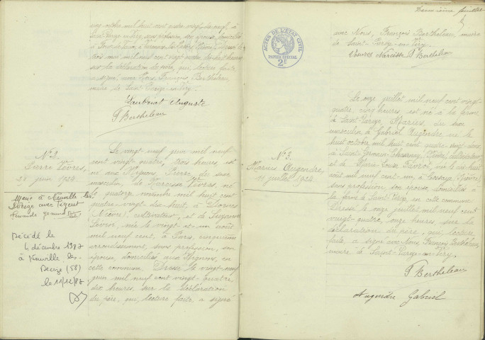 Saint-Parize-en-Viry : actes d'état civil.