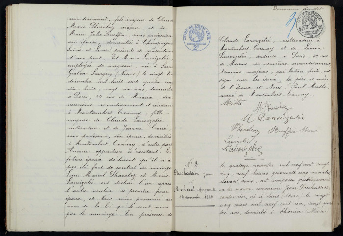 Montambert-Tannay : actes d'état civil.