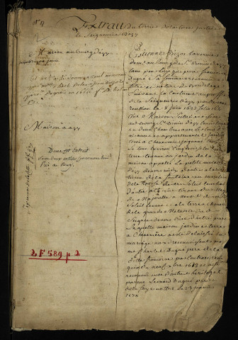 Pièce 2. - Extrait du terrier de la terre, justice et seigneurie d'Azy.