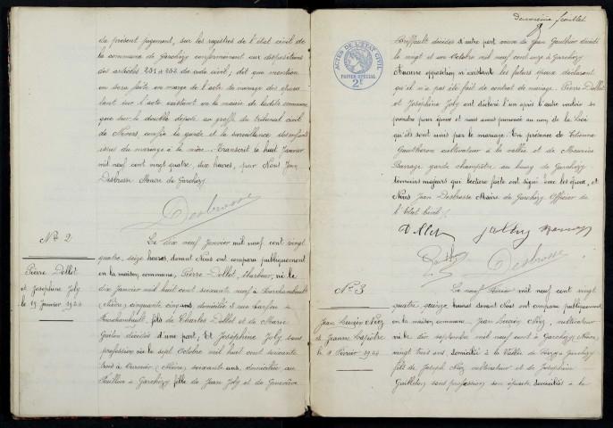 Garchizy : actes d'état civil (mariages).
