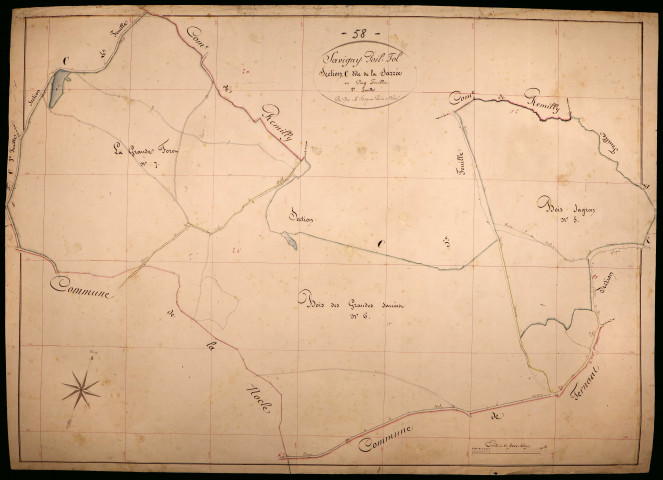 Savigny-Poil-Fol, cadastre ancien : plan parcellaire de la section C dite de la Sarrée, feuille 2