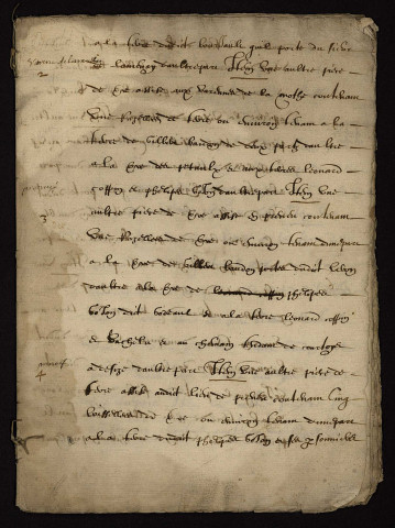 Fief de Lamenay-sur-Loire : collation lacunaire du terrier de 1576.