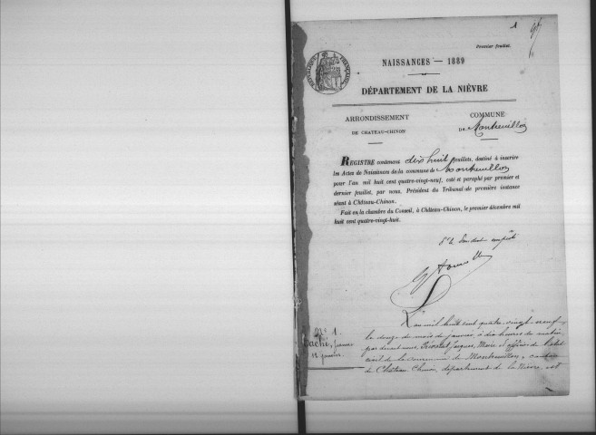 Montreuillon : actes d'état civil.