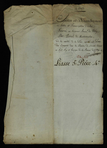 Actes de foi et hommage, aveux et dénombrements.