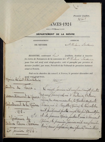 Saint-Hilaire-Fontaine : actes d'état civil.