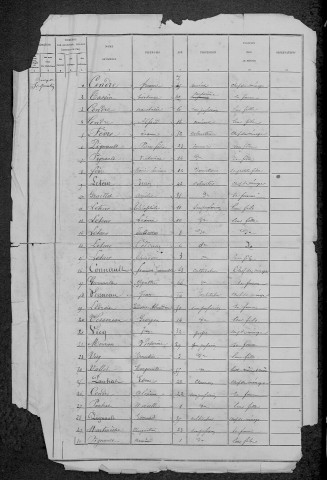 Saint-Quentin-sur-Nohain : recensement de 1881